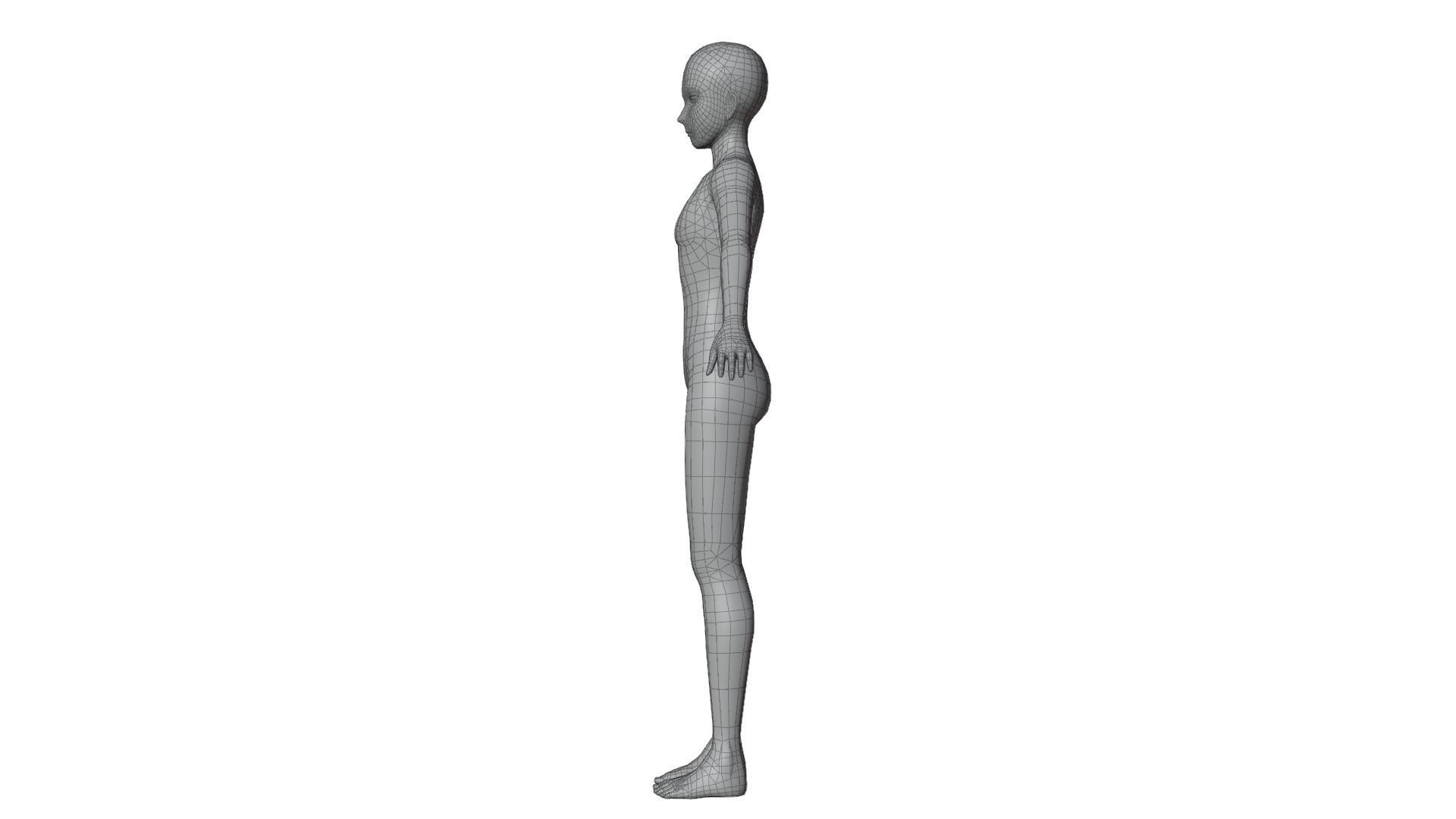 Anime Male Base Model V1 Low-poly 3D model_15