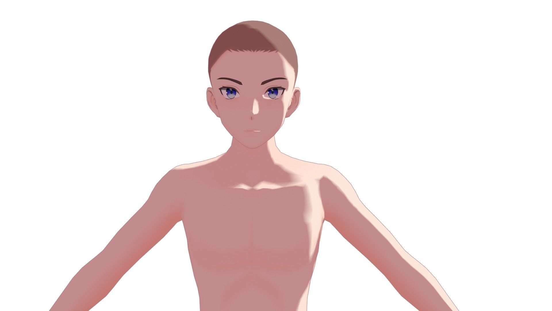 Anime Male Base Model V1 Low-poly 3D model_9
