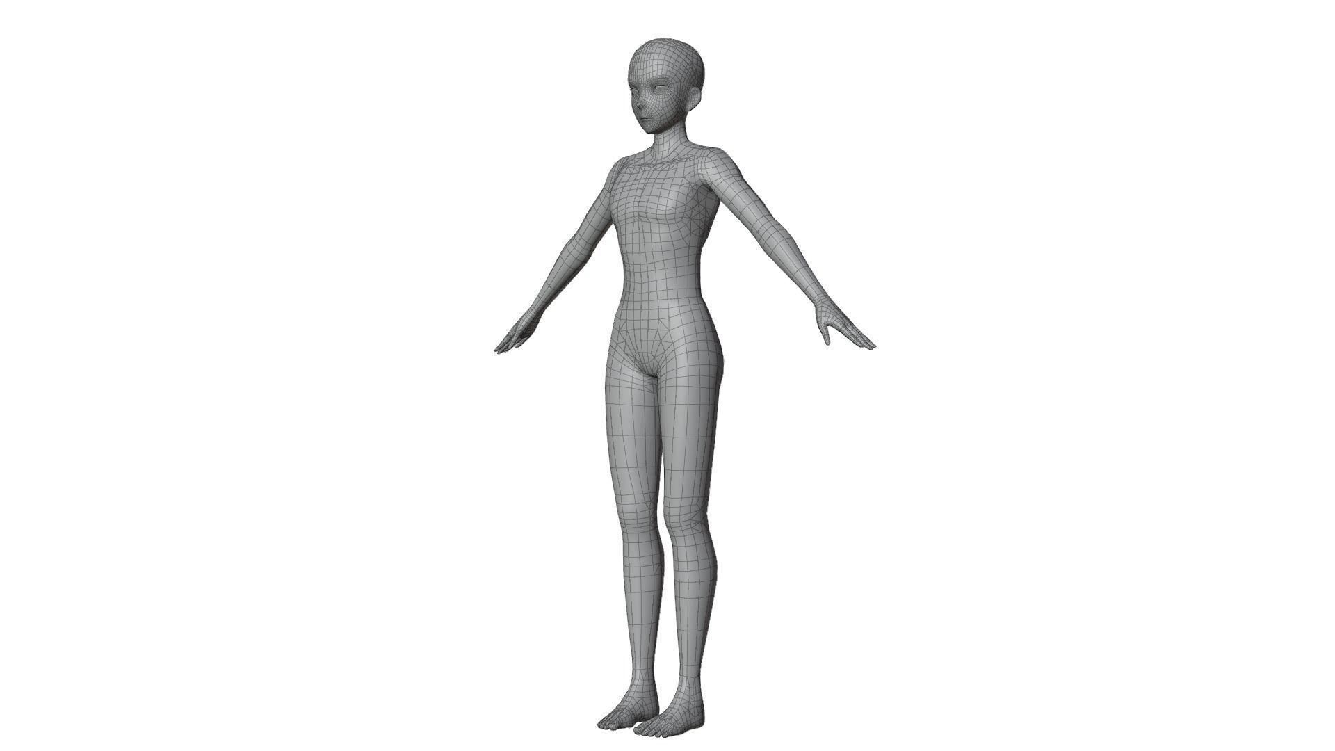 Anime Male Base Model V1 Low-poly 3D model_18