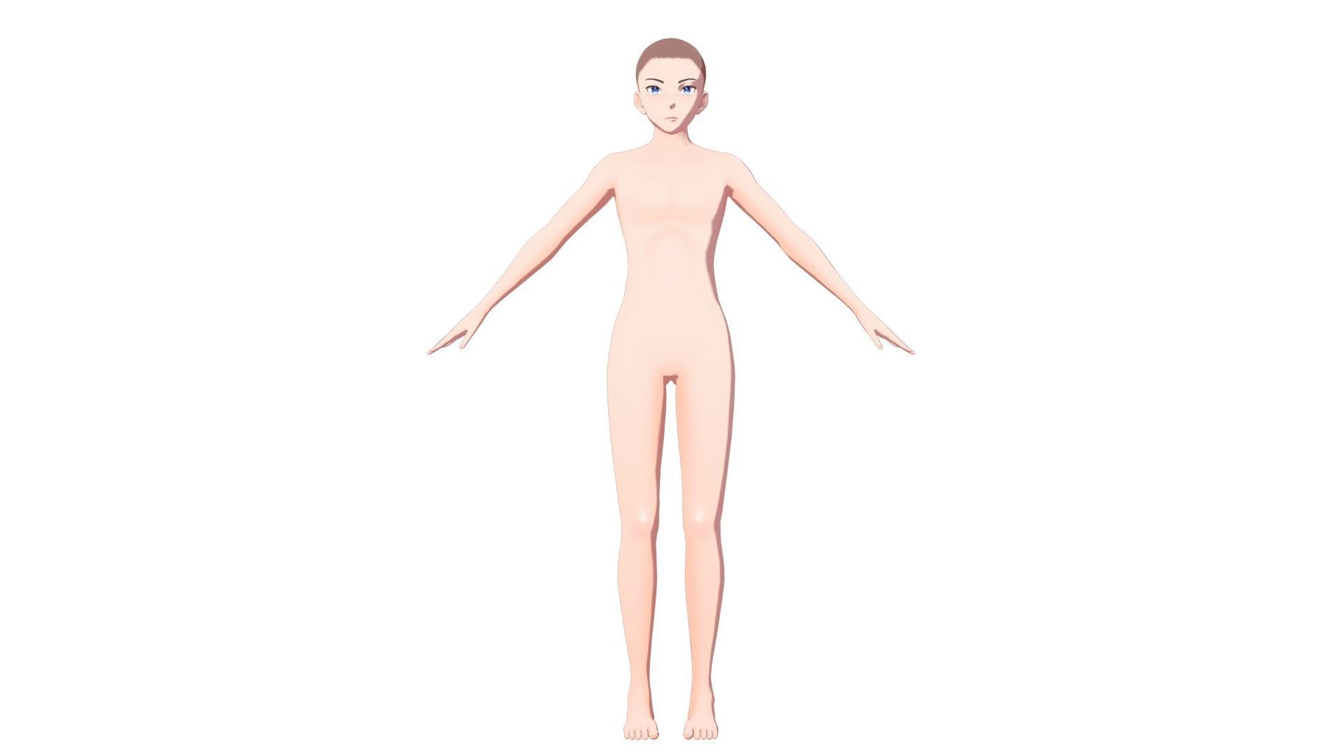 Anime Male Base Model V1 Low-poly 3D model_19