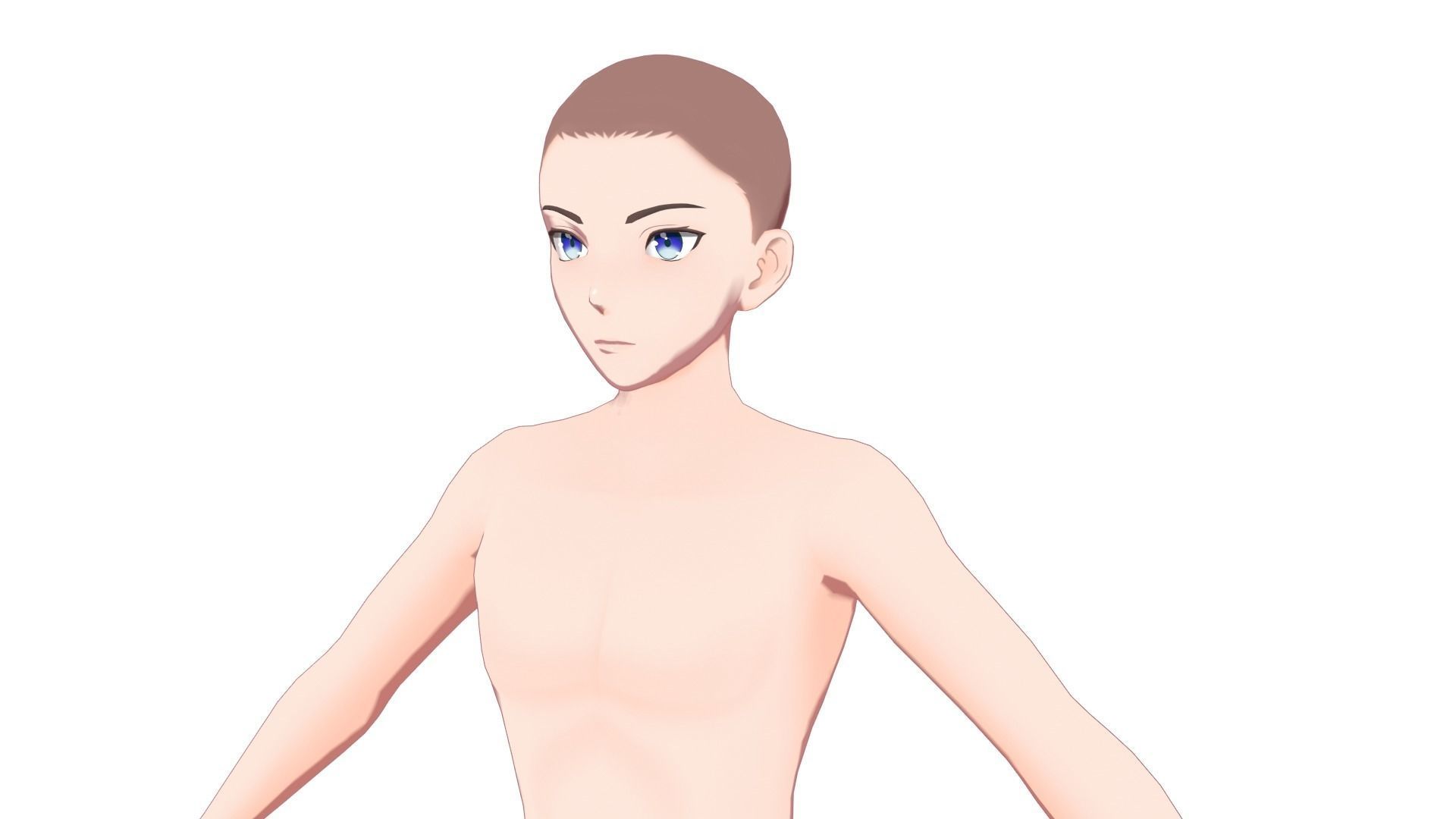 Anime Male Base Model V1 Low-poly 3D model_8