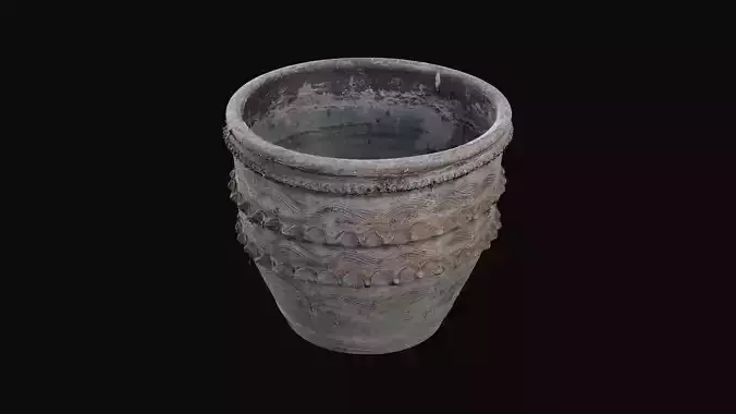 Dirt Ceramic Pot 01 - HeraScans Low-poly 3D model