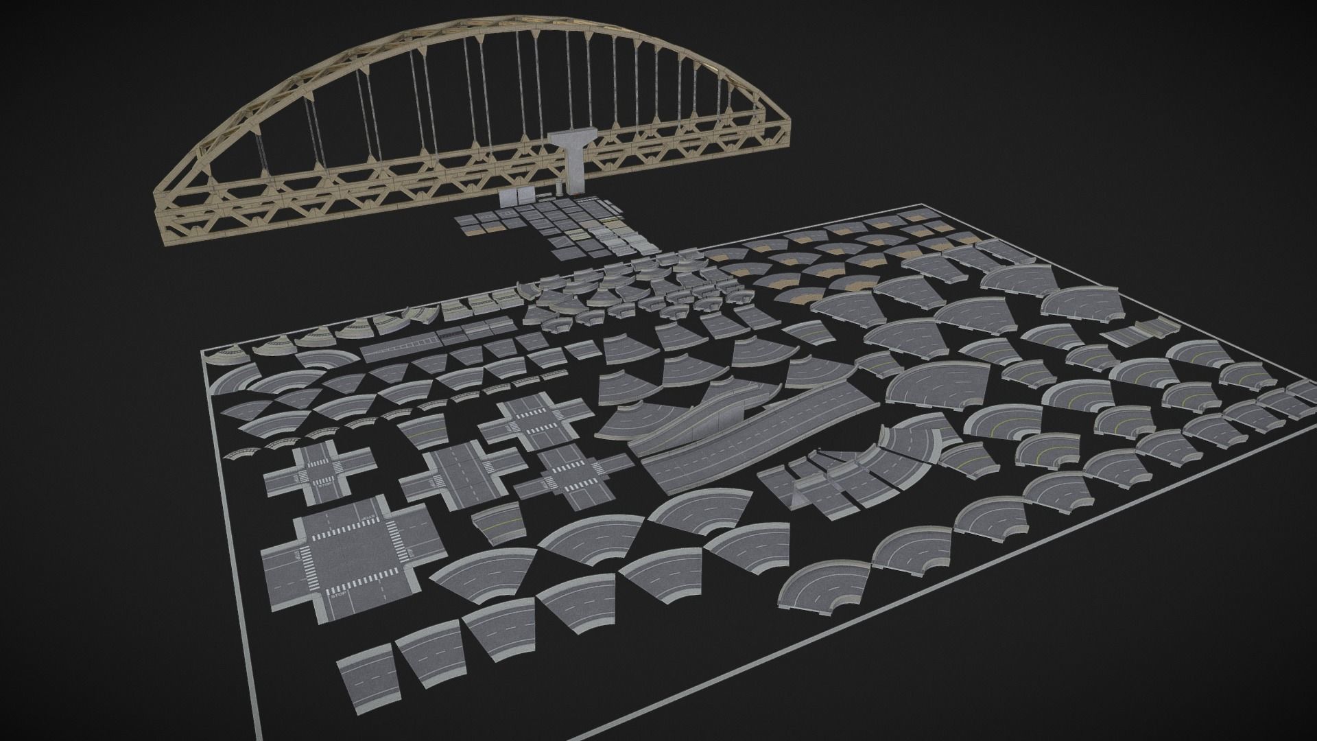 modular kit city builder starter kit Free low-poly 3D model_15