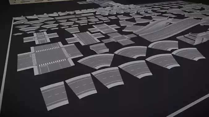 modular kit city builder starter kit Free low-poly 3D model modular kit city builder starter kit Free low-poly 3D model