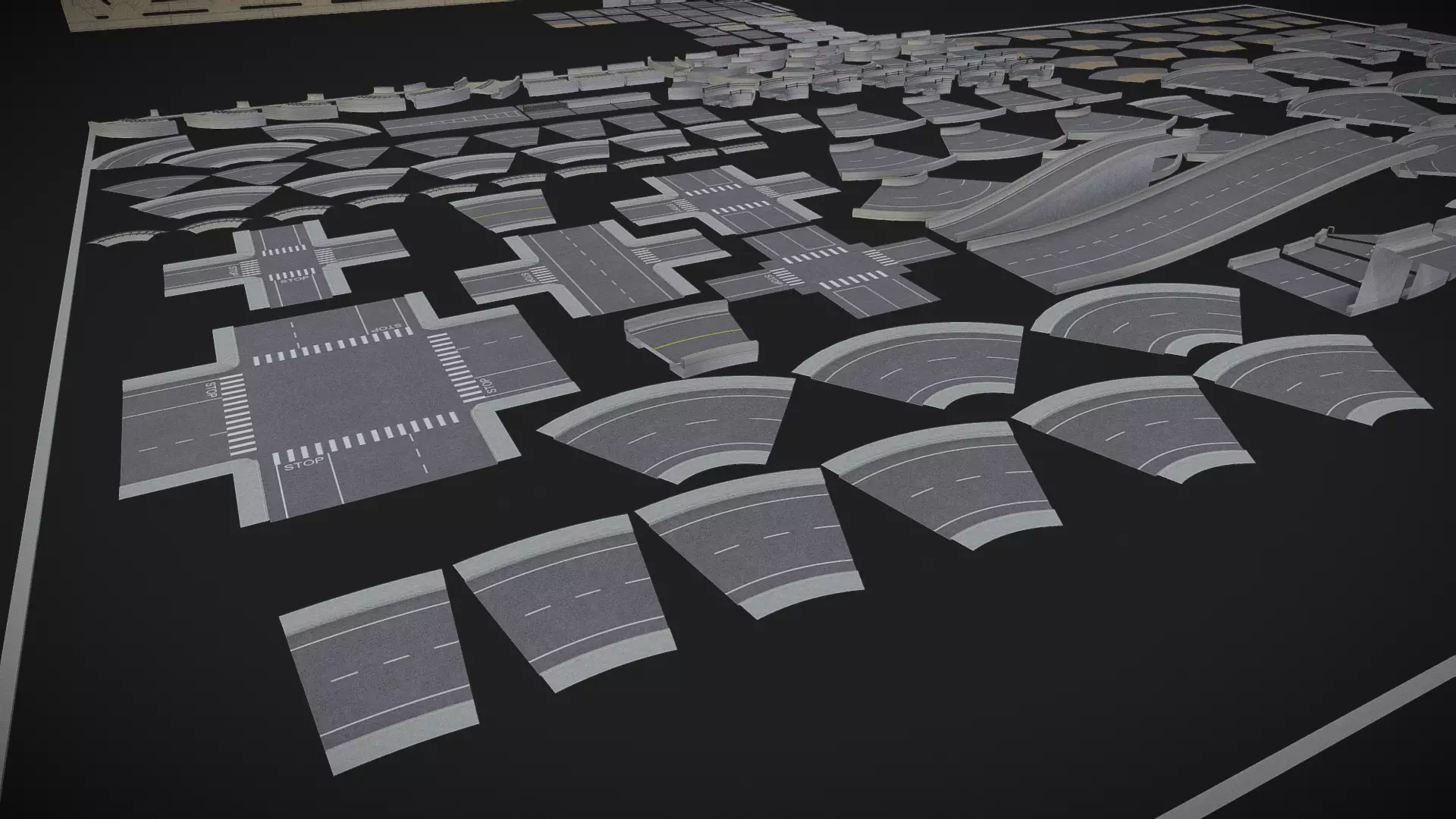 modular kit city builder starter kit Free low-poly 3D model_0