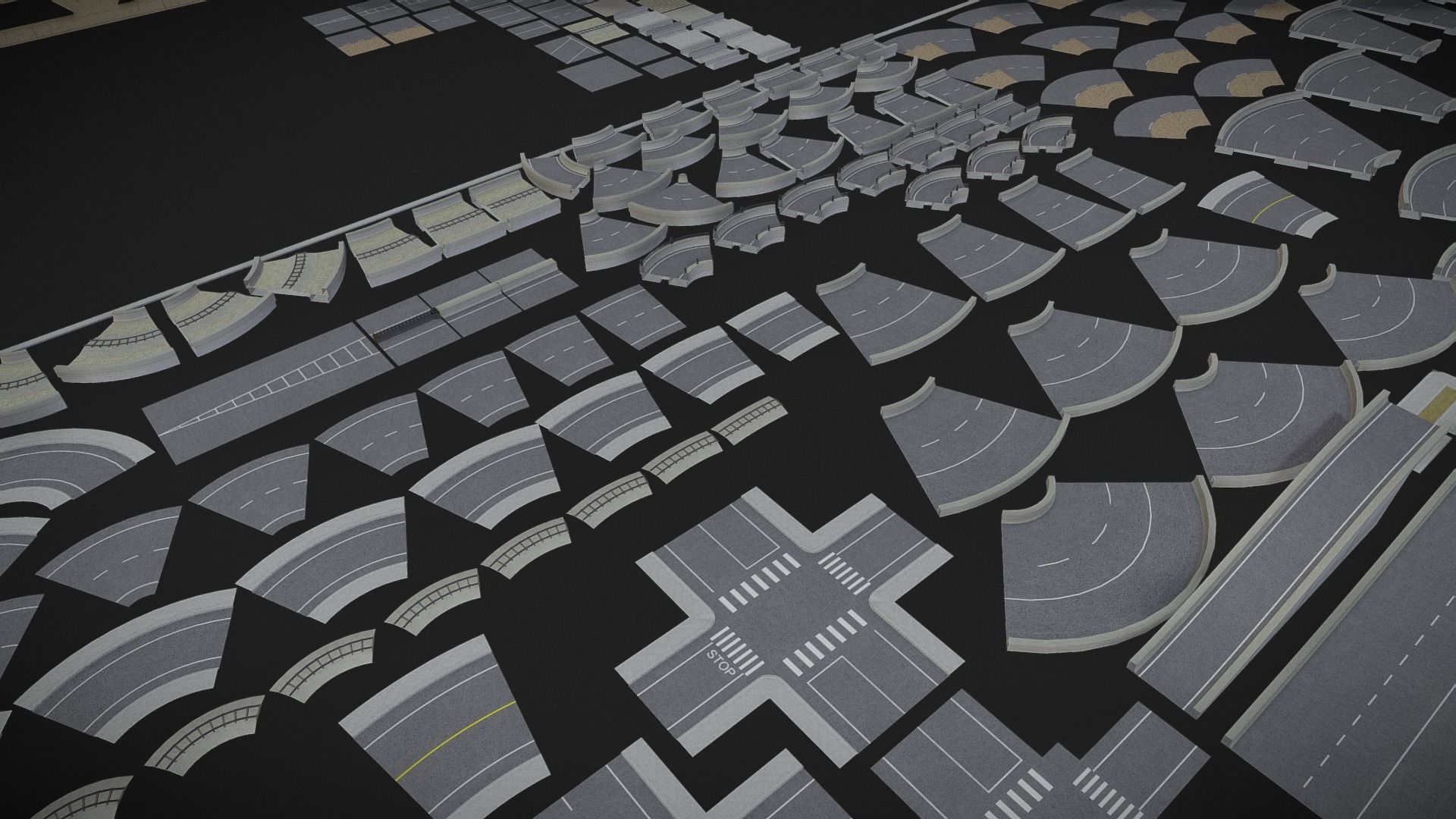 modular kit city builder starter kit Free low-poly 3D model_8