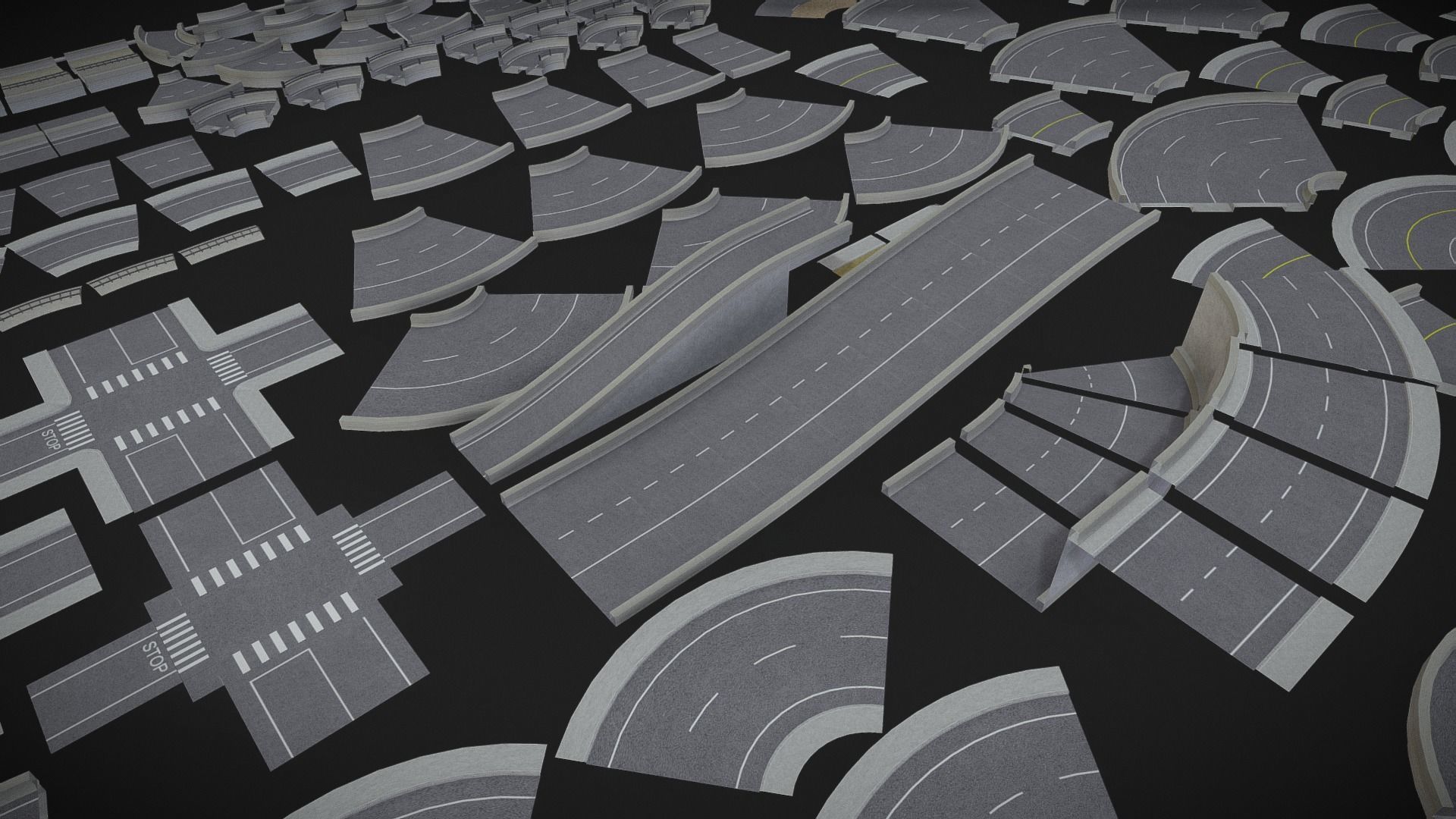 modular kit city builder starter kit Free low-poly 3D model_9