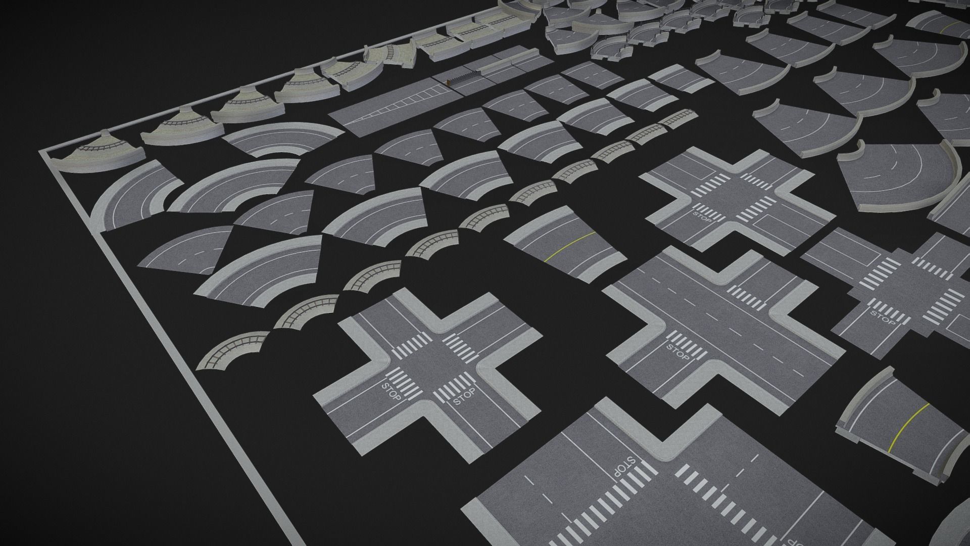 modular kit city builder starter kit Free low-poly 3D model_7