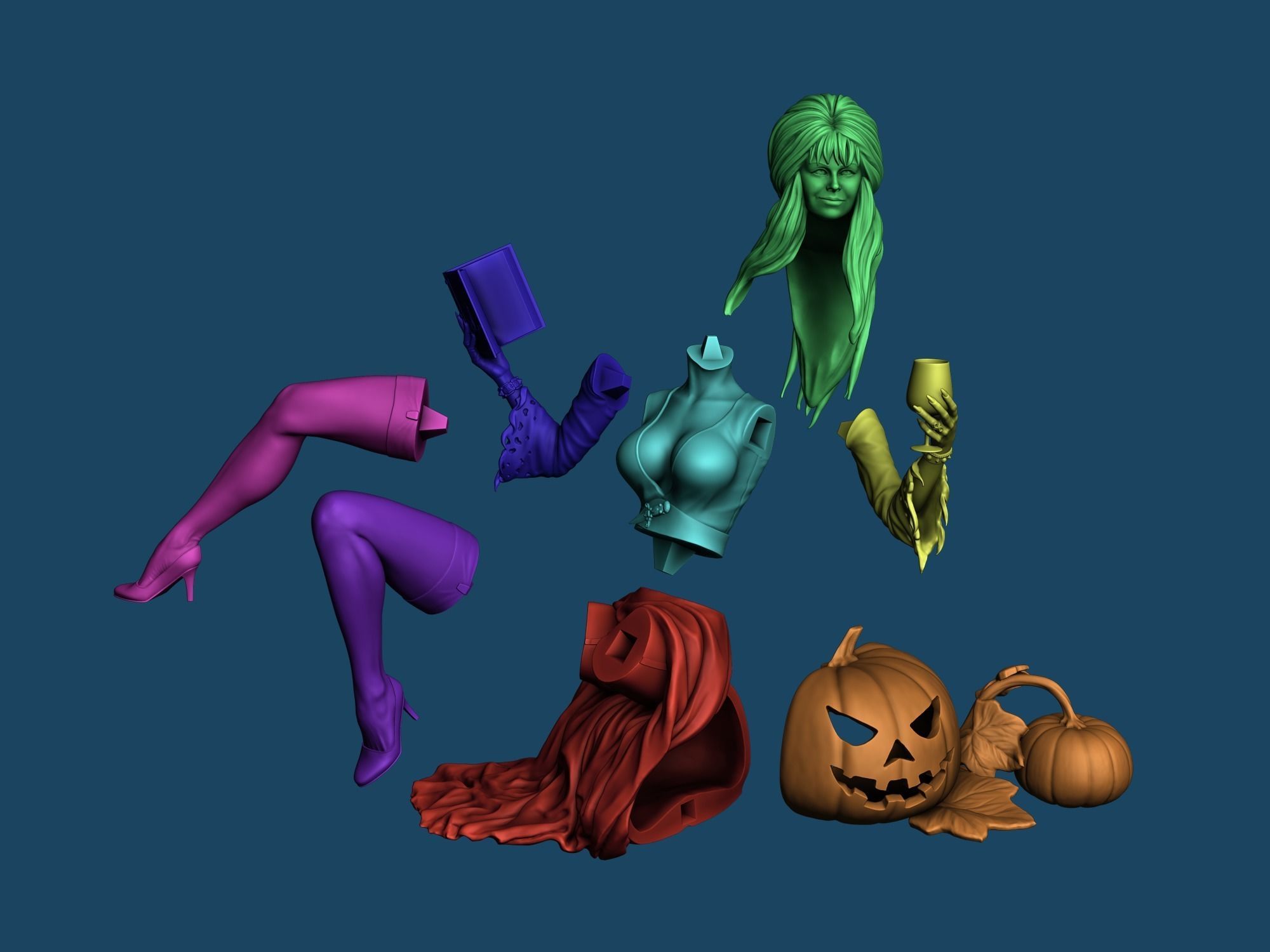 Elvira 3D print model_9