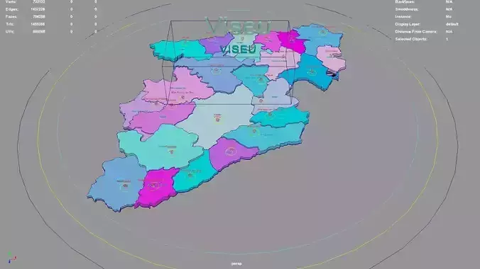 Viseu  Portugal map region geography political geographic