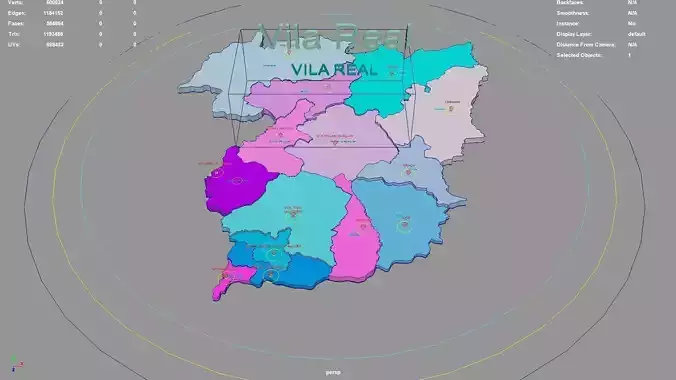 Vila Real  Portugal map region geography political geographic