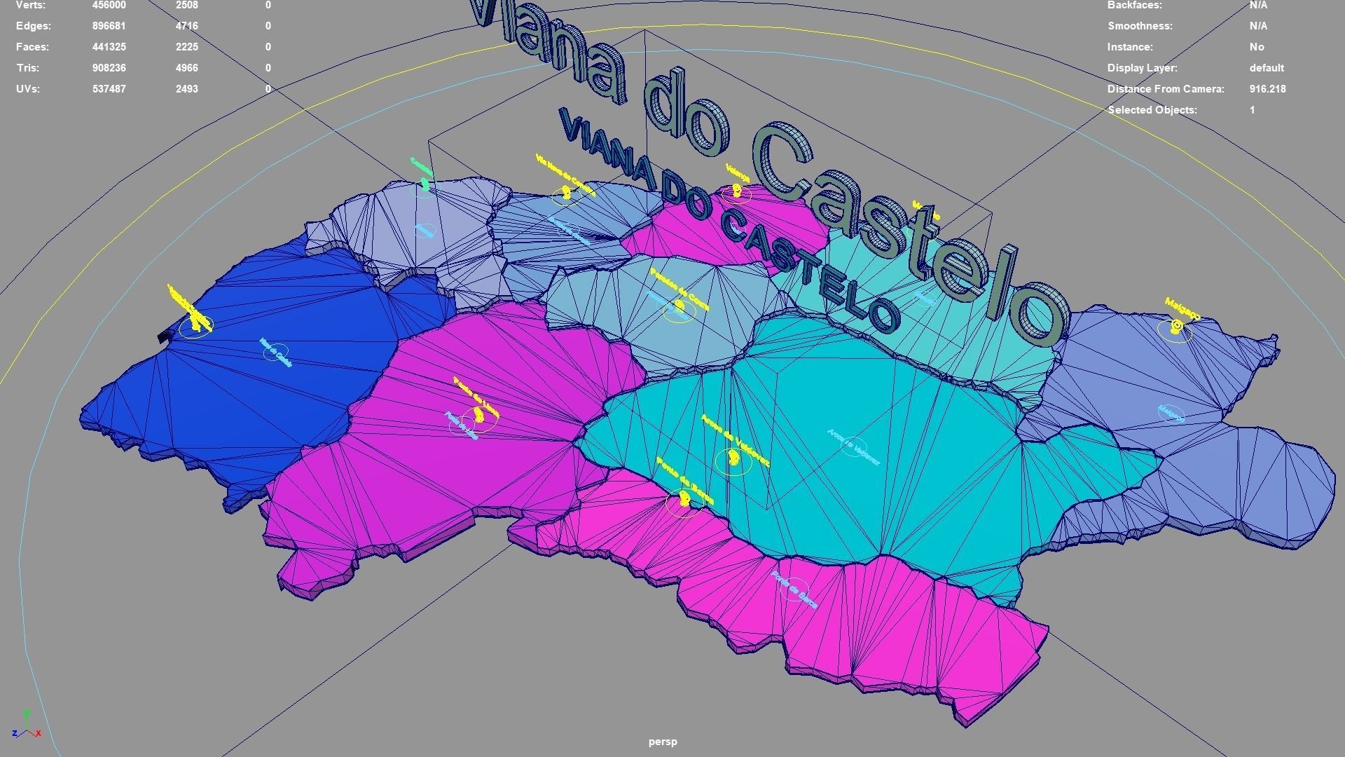 Viana do Castelo  Portugal map region geography political 3D model_5