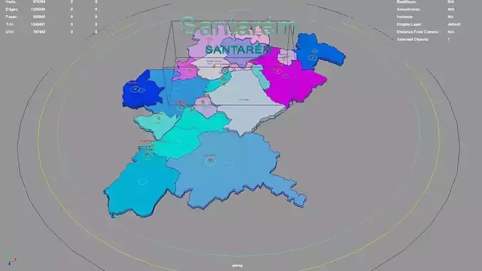 Santarem  Portugal map region geography political geographic