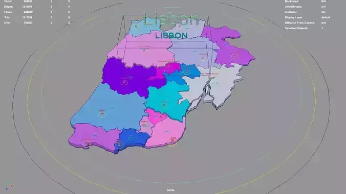 Lisbon  Portugal map region geography political geographic