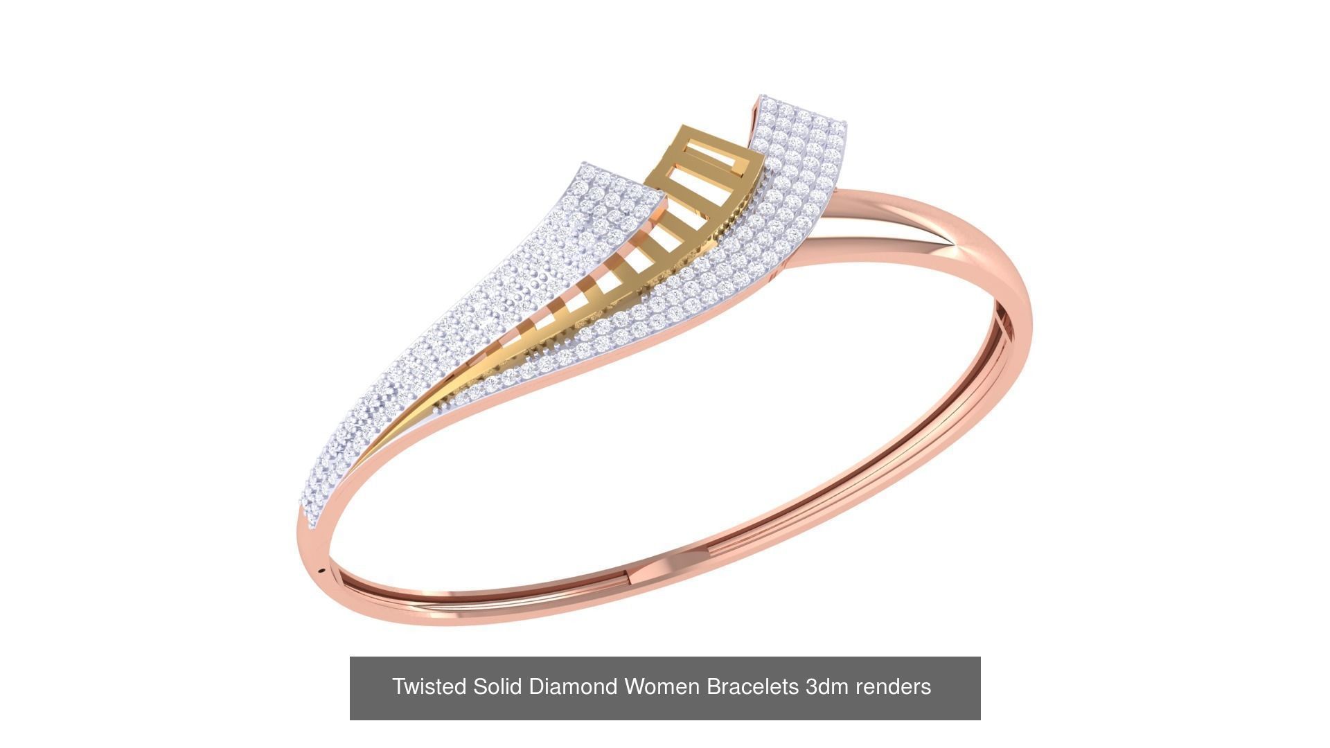 11 Twisted Diamond Bracelets 3dm renders 3D Model Collection_1