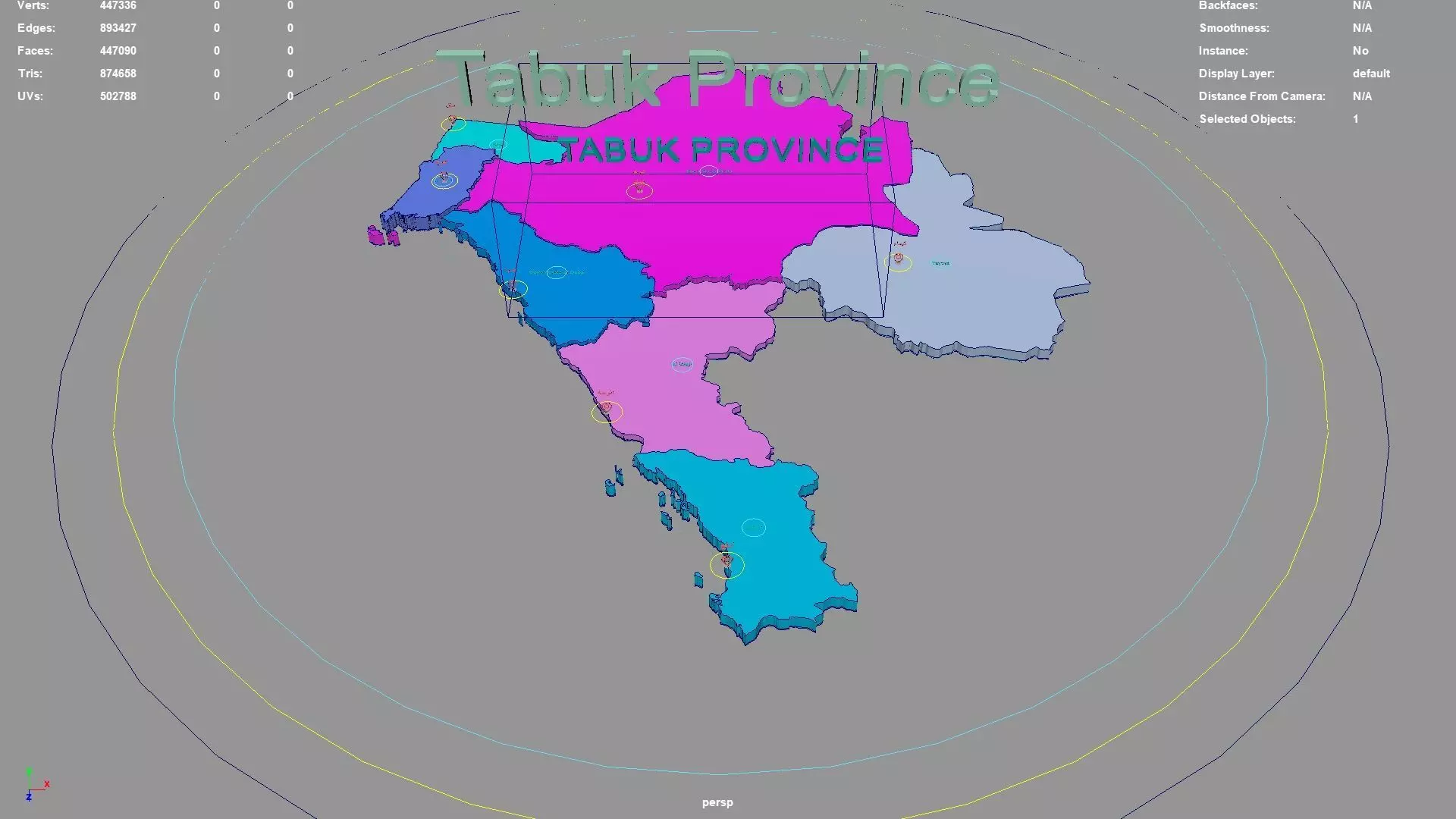 Tabuk Province Saudi Arabia map region geography political 3D model