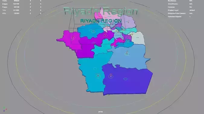 Riyadh Region  Saudi Arabia map region geography political 3D model