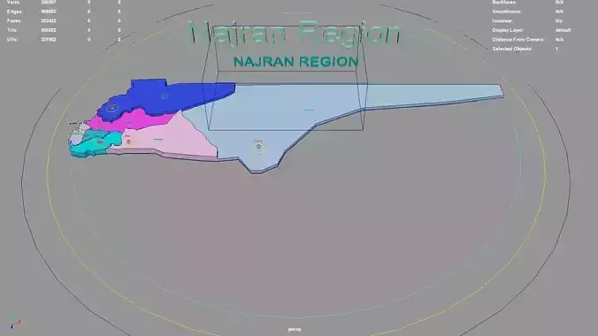 Najran Region Saudi Arabia map region geography political 3D model