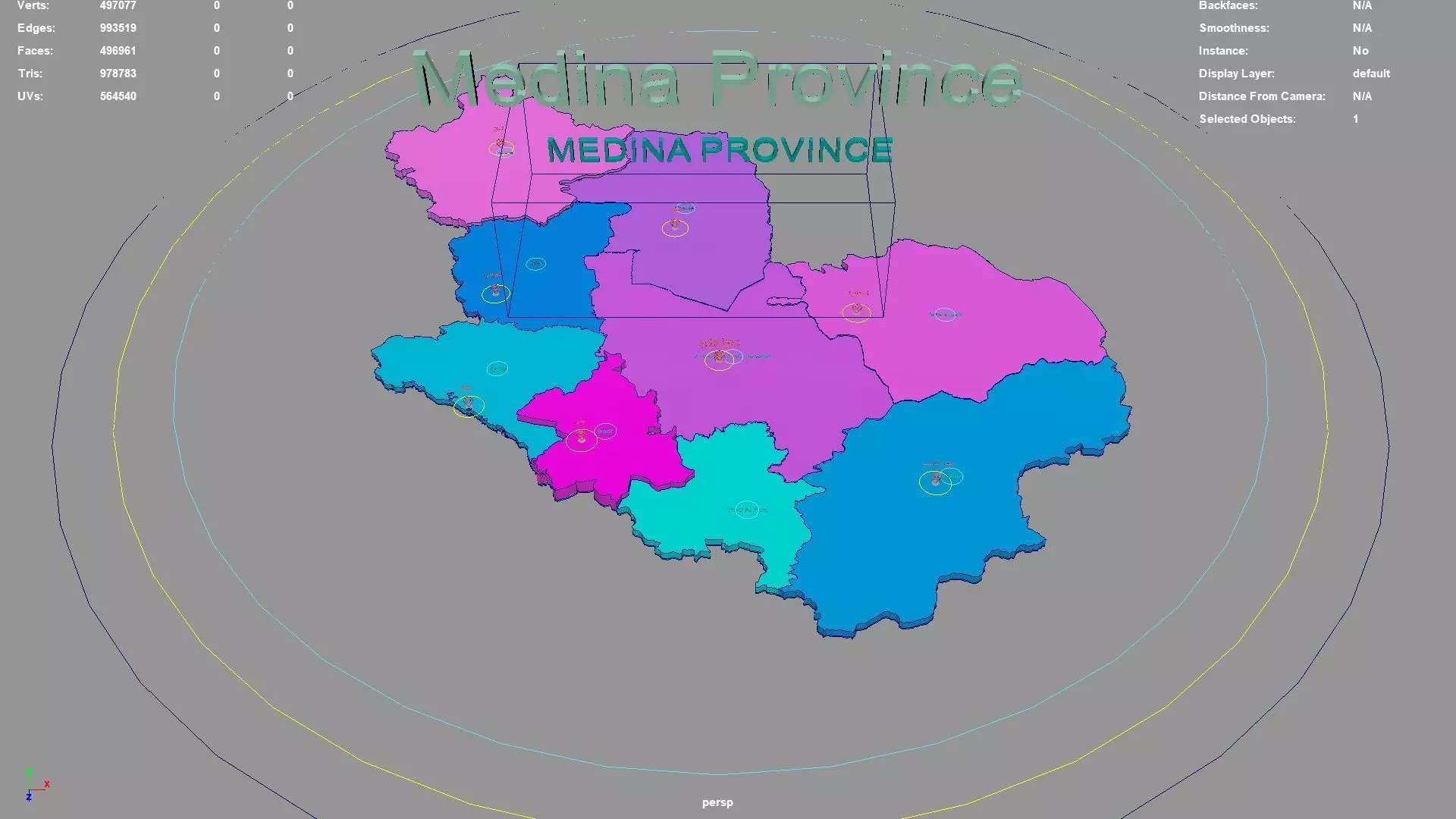 Medina Province Saudi Arabia map region geography political 3D model