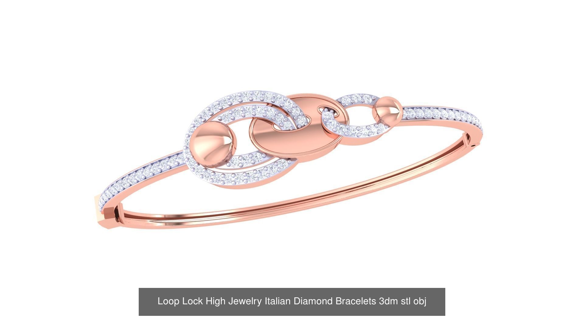 8 Loop Lock  High Jewelry Italian Diamond Bracelets 3D Model Collection_8