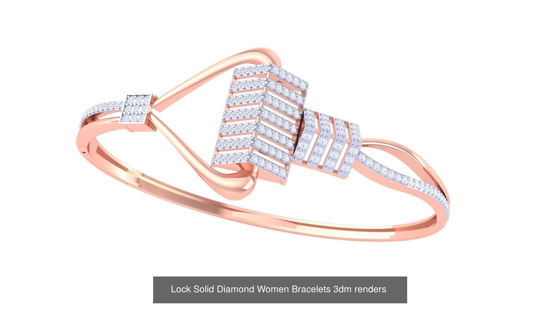 8 Loop Lock  High Jewelry Italian Diamond Bracelets 3D Model Collection_1
