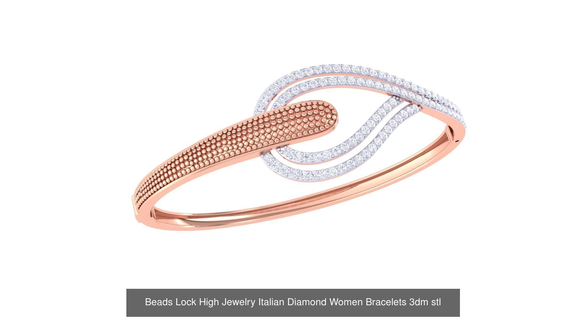 8 Loop Lock  High Jewelry Italian Diamond Bracelets 3D Model Collection_5