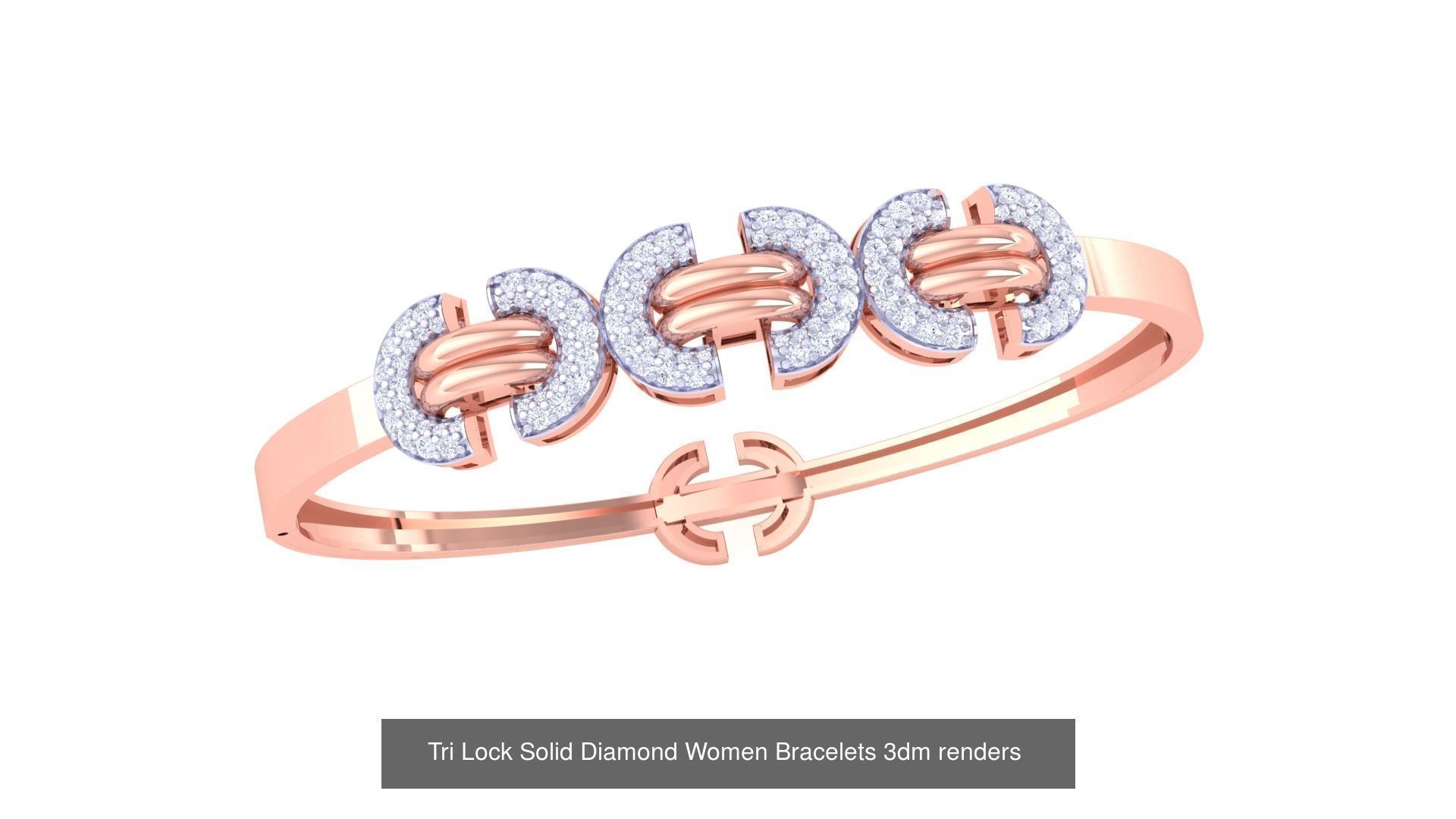8 Loop Lock  High Jewelry Italian Diamond Bracelets 3D Model Collection_4