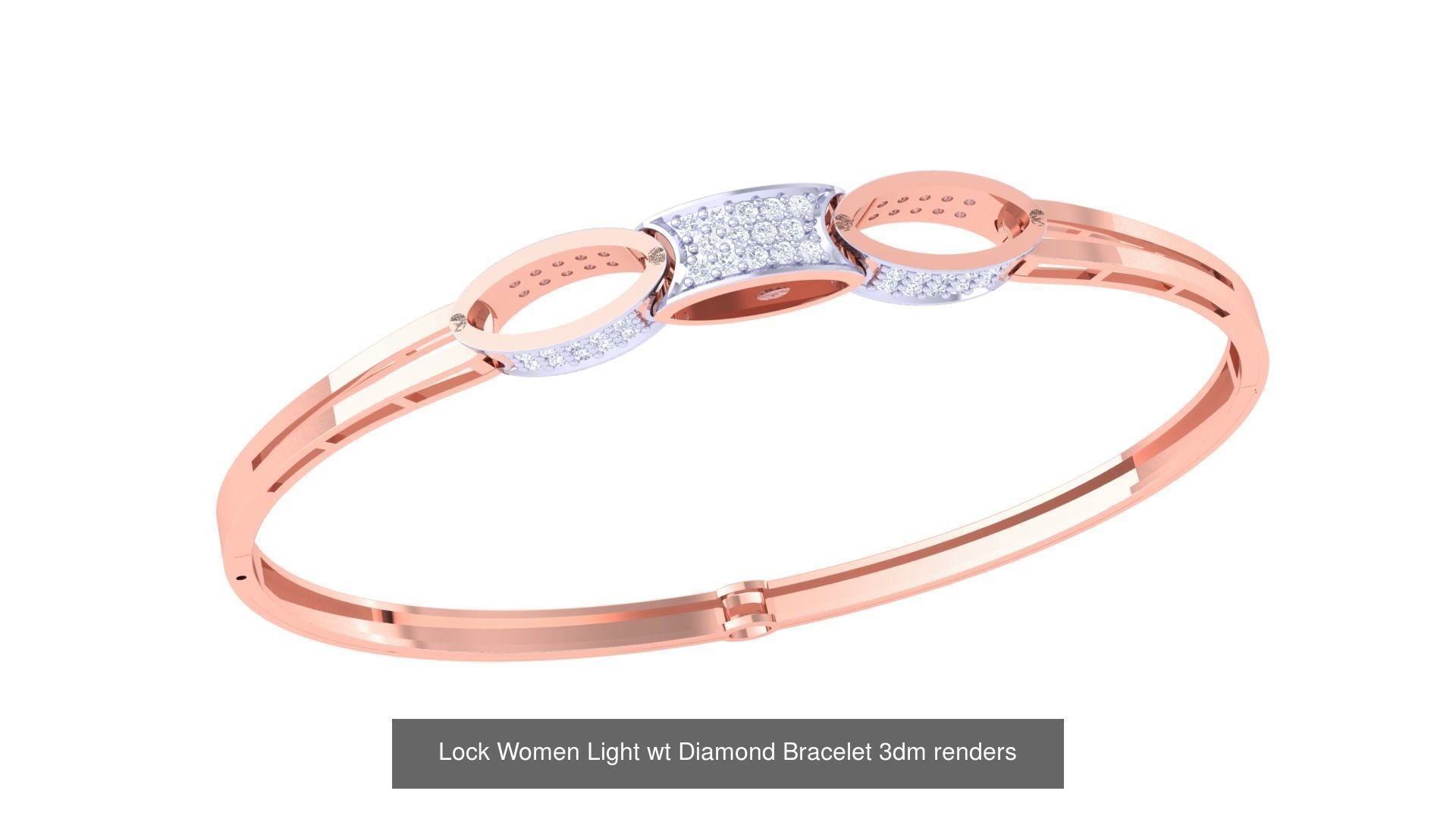 8 Loop Lock  High Jewelry Italian Diamond Bracelets 3D Model Collection_2