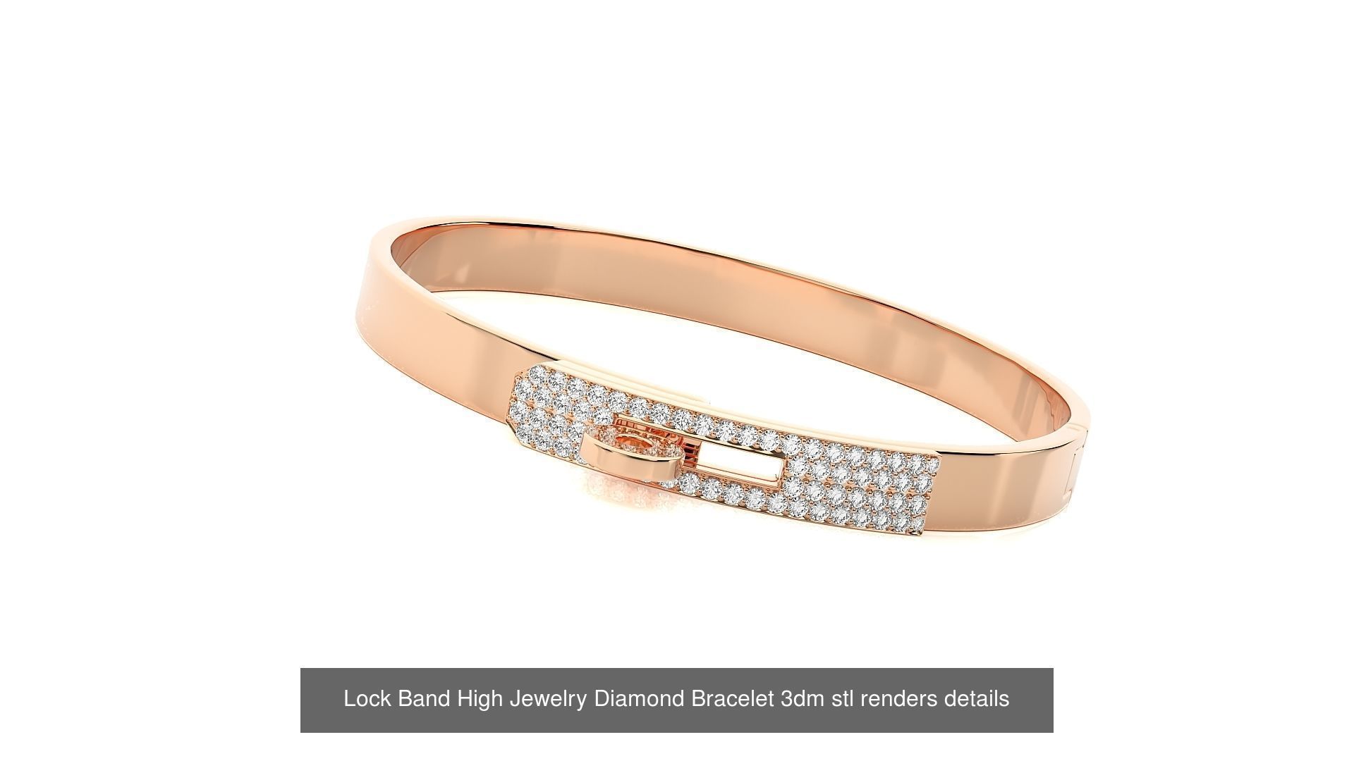 8 Loop Lock  High Jewelry Italian Diamond Bracelets 3D Model Collection_7