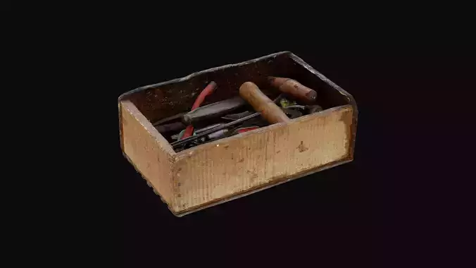 Wooden Open Box Rusted Tools 01 - HeraScans