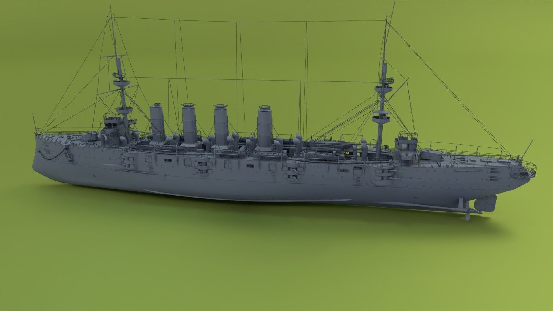 HMS Powerful Class 3D model_4