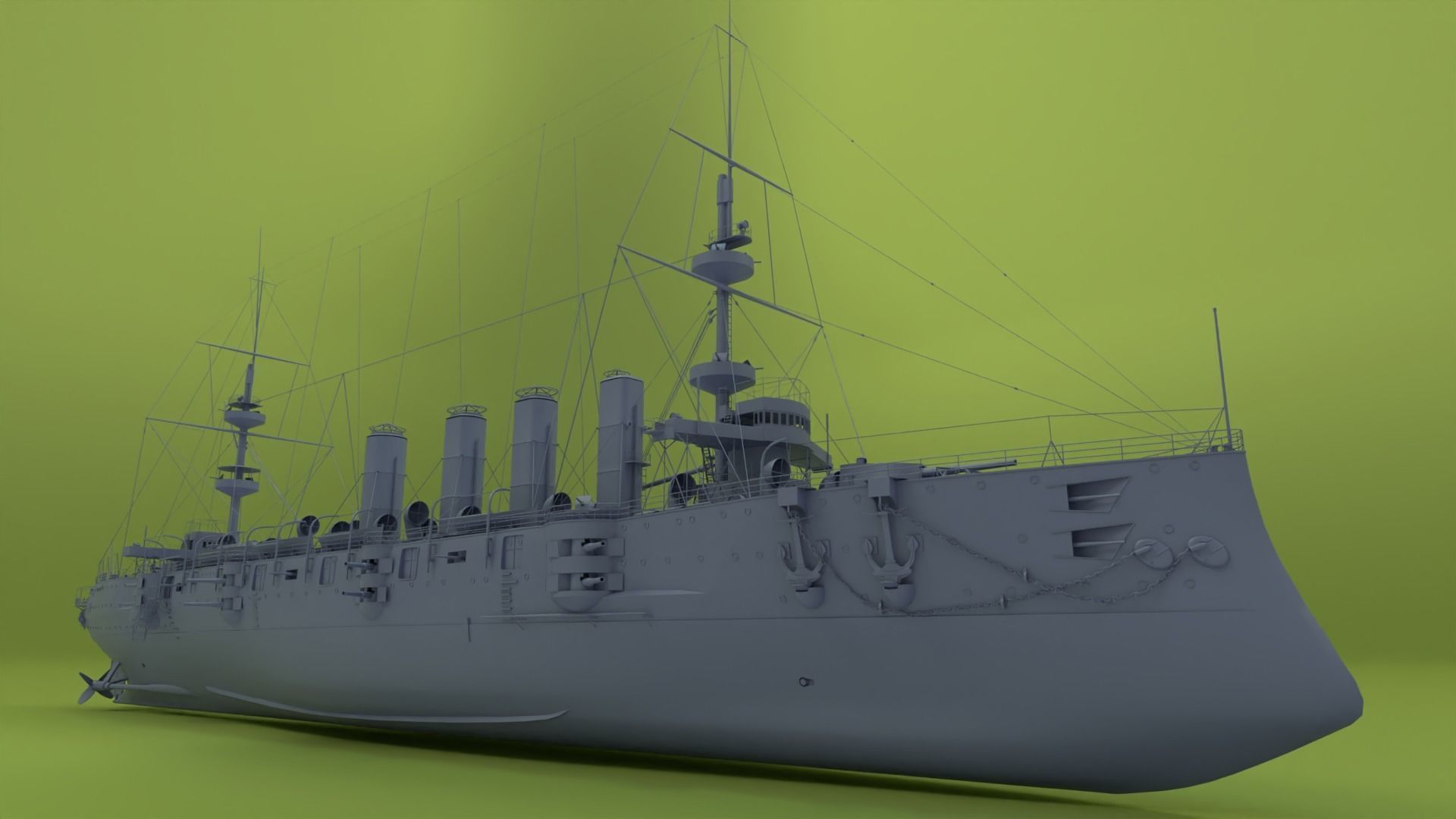 HMS Powerful Class 3D model_11