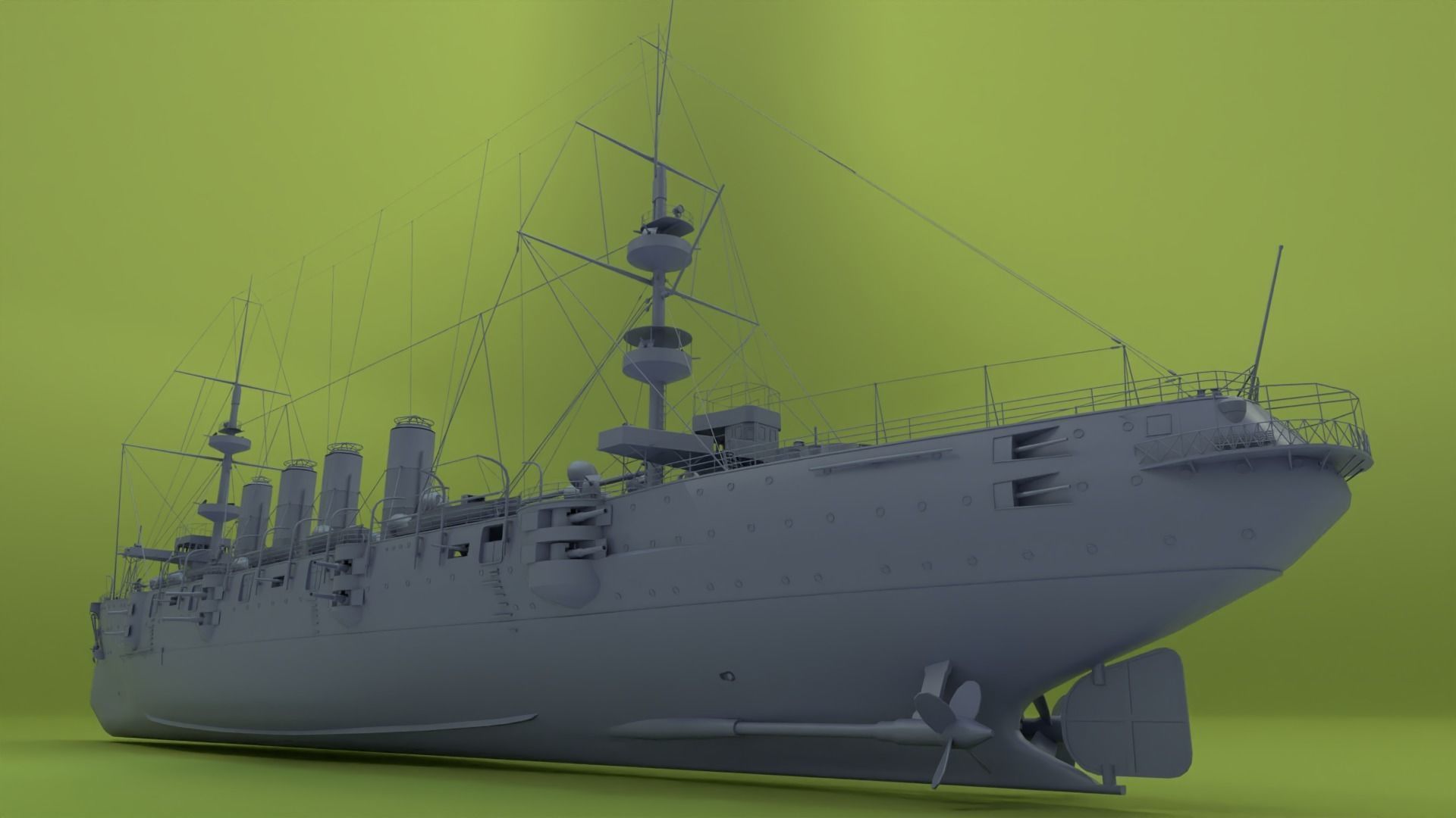 HMS Powerful Class 3D model_12