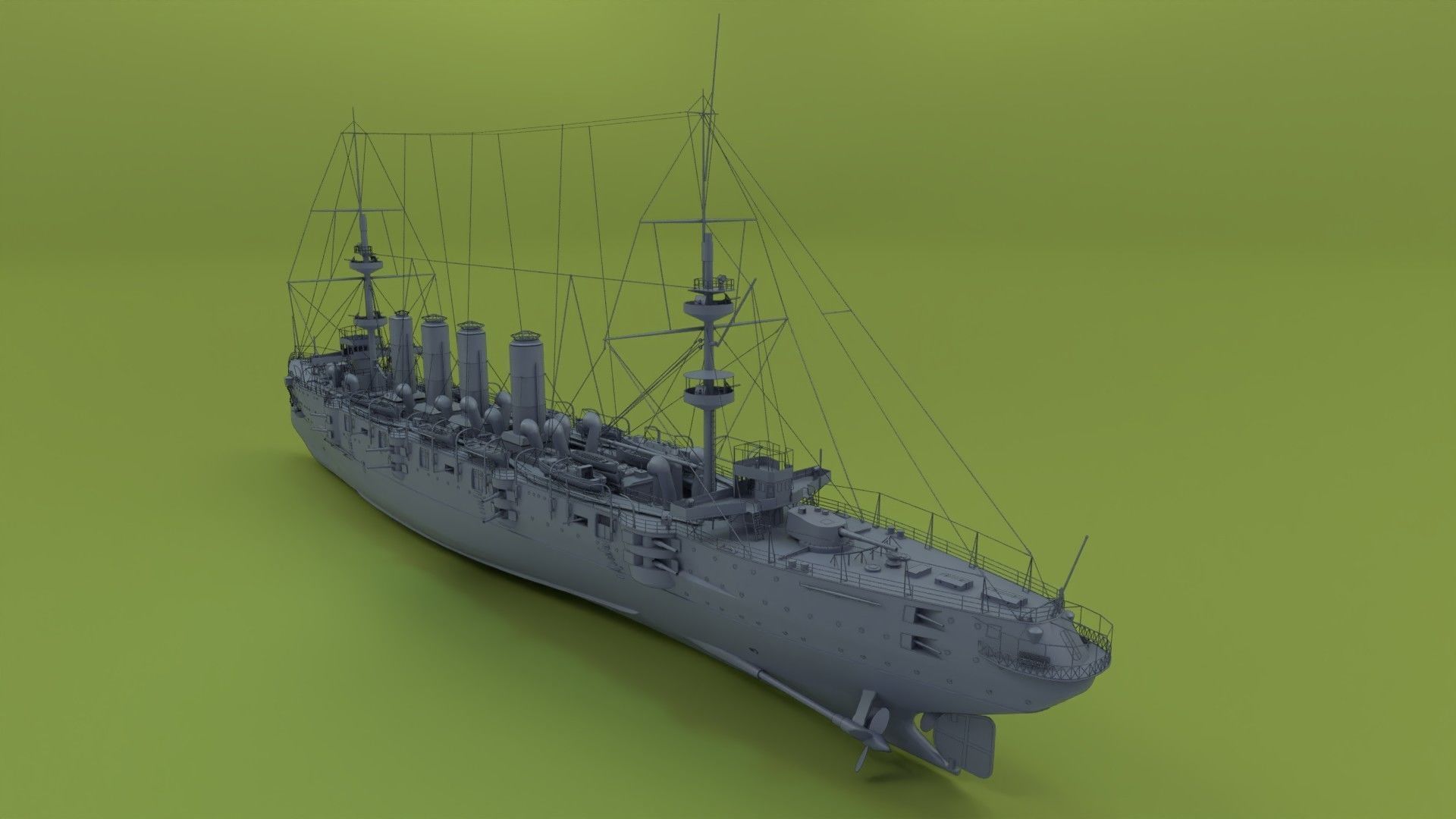 HMS Powerful Class 3D model_5