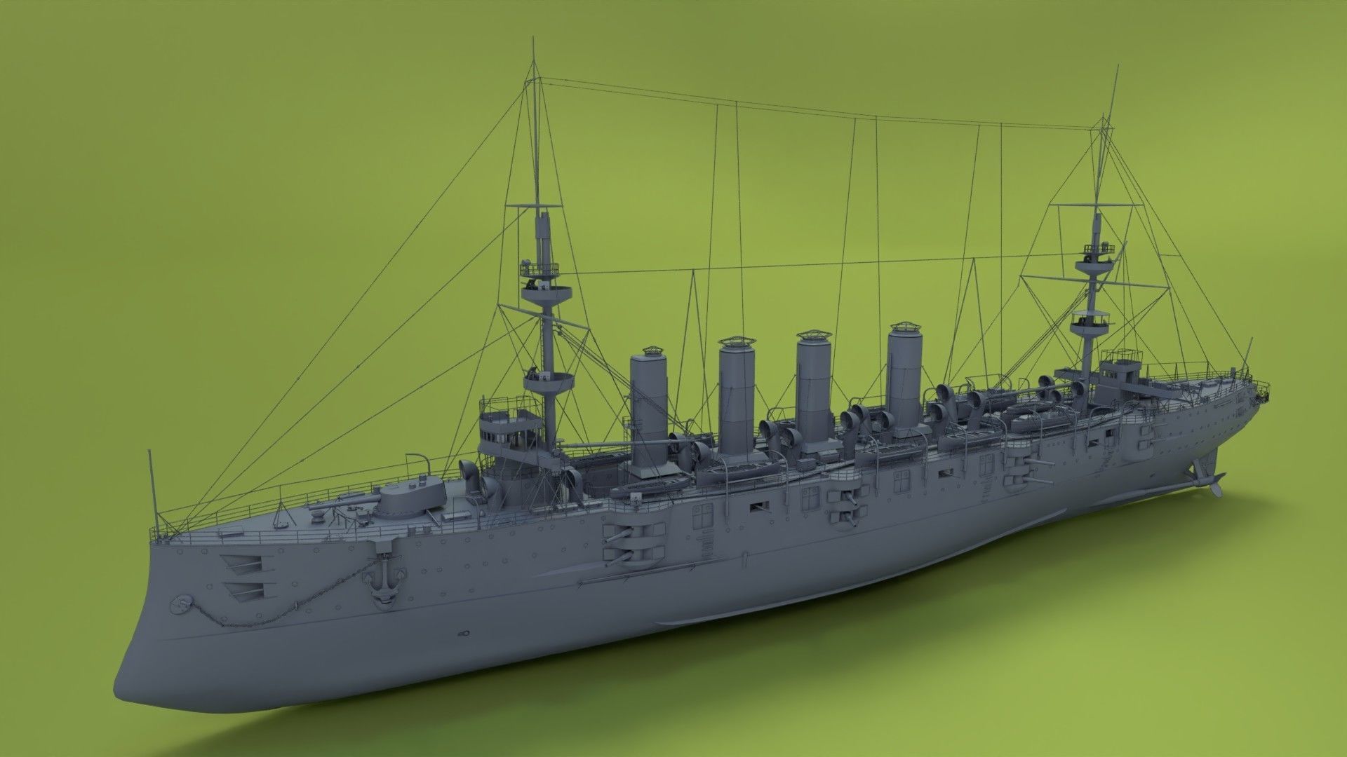 HMS Powerful Class 3D model_3