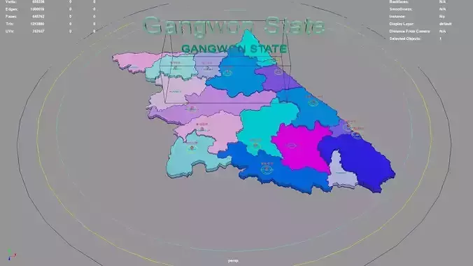 Gangwon State  South Korea map region geography political