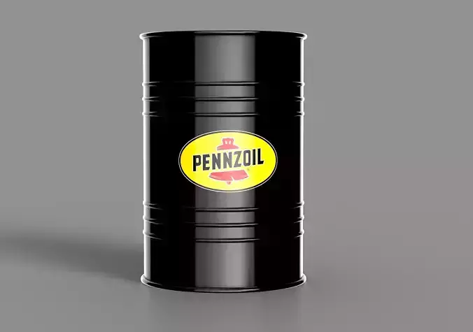 Realistic Pennzoil Oil Barrel 3D Model Low-poly 3D model