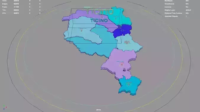Ticino  Switzerland map region geography political geographic