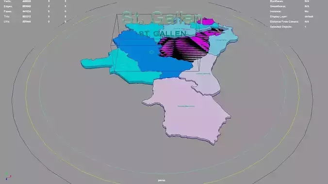 St Gallen  Switzerland map region geography political geographic