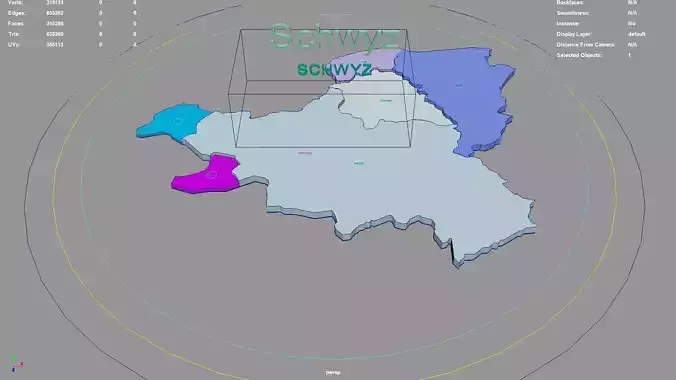 Schwyz  Switzerland map region geography political geographic