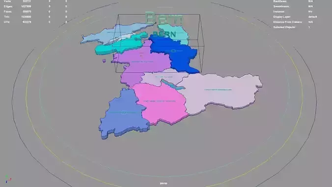 Bern  Switzerland map region geography political geographic