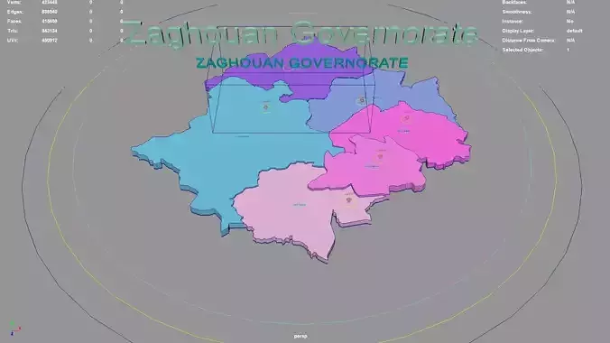 Zaghouan Governorate  Tunisia map region geography political