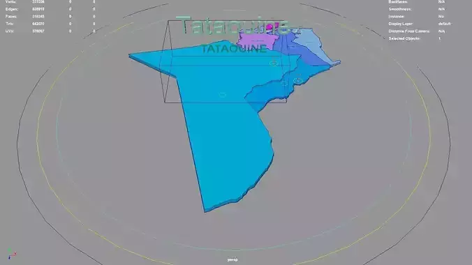 Tataouine  Tunisia map region geography political geographic 3D model