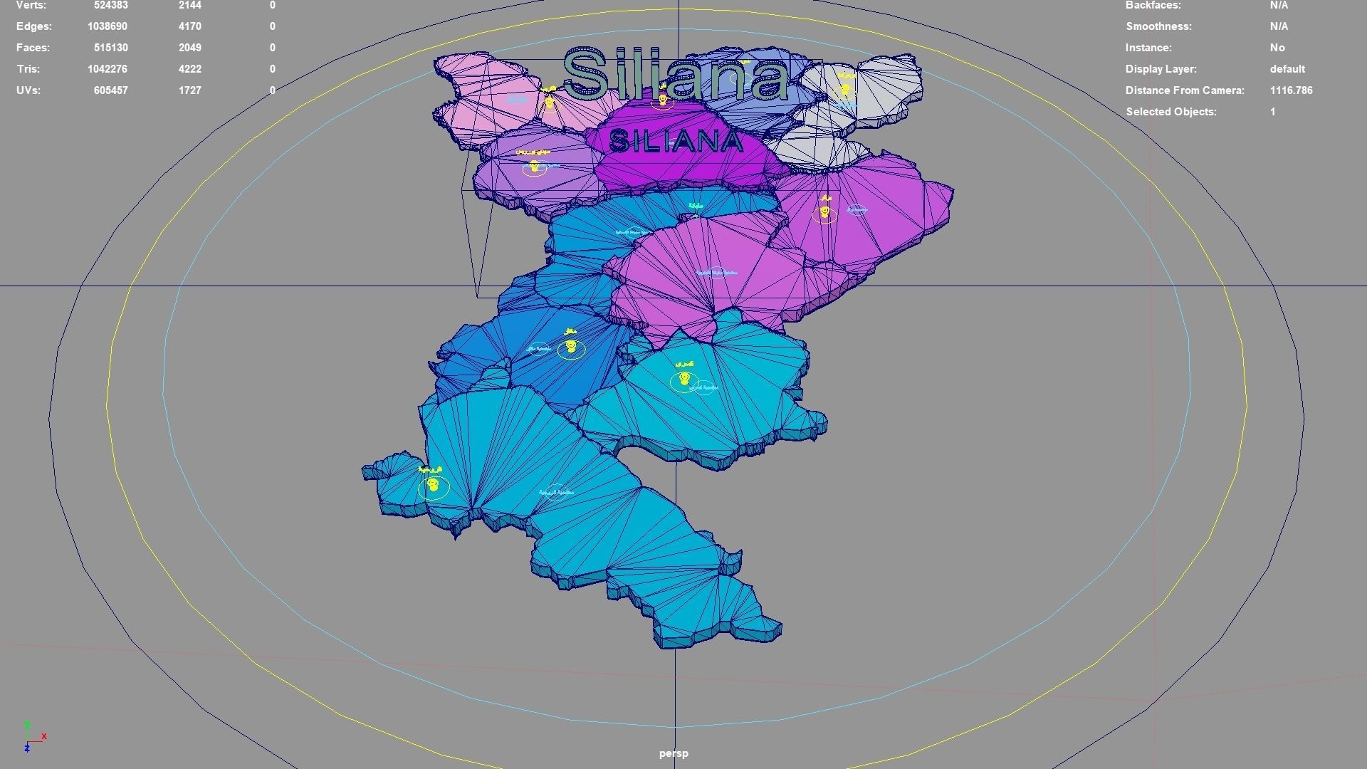 Siliana  Tunisia map region geography political geographic 3D model_3