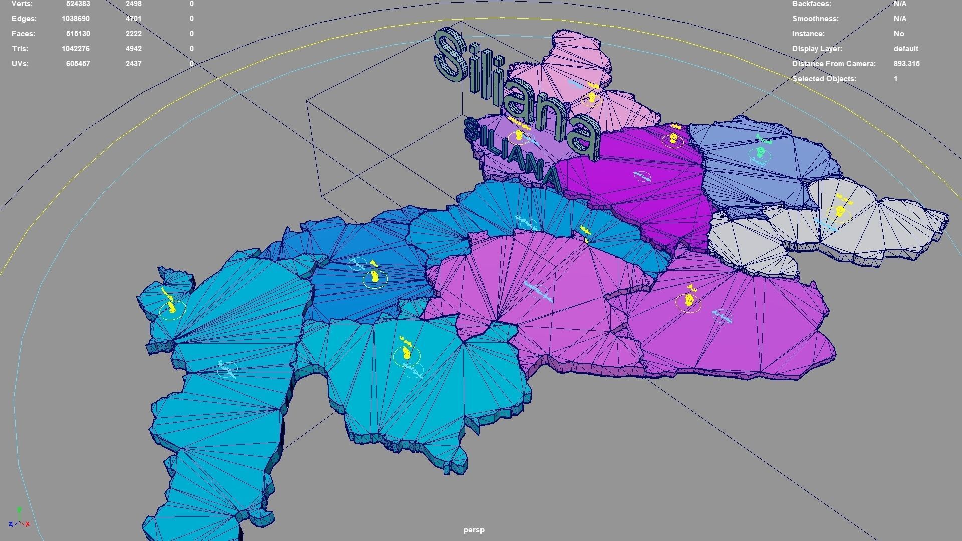 Siliana  Tunisia map region geography political geographic 3D model_5