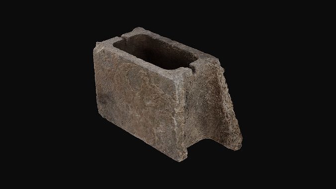 Concrete Brick Damaged 01 - HeraScans Low-poly 3D model