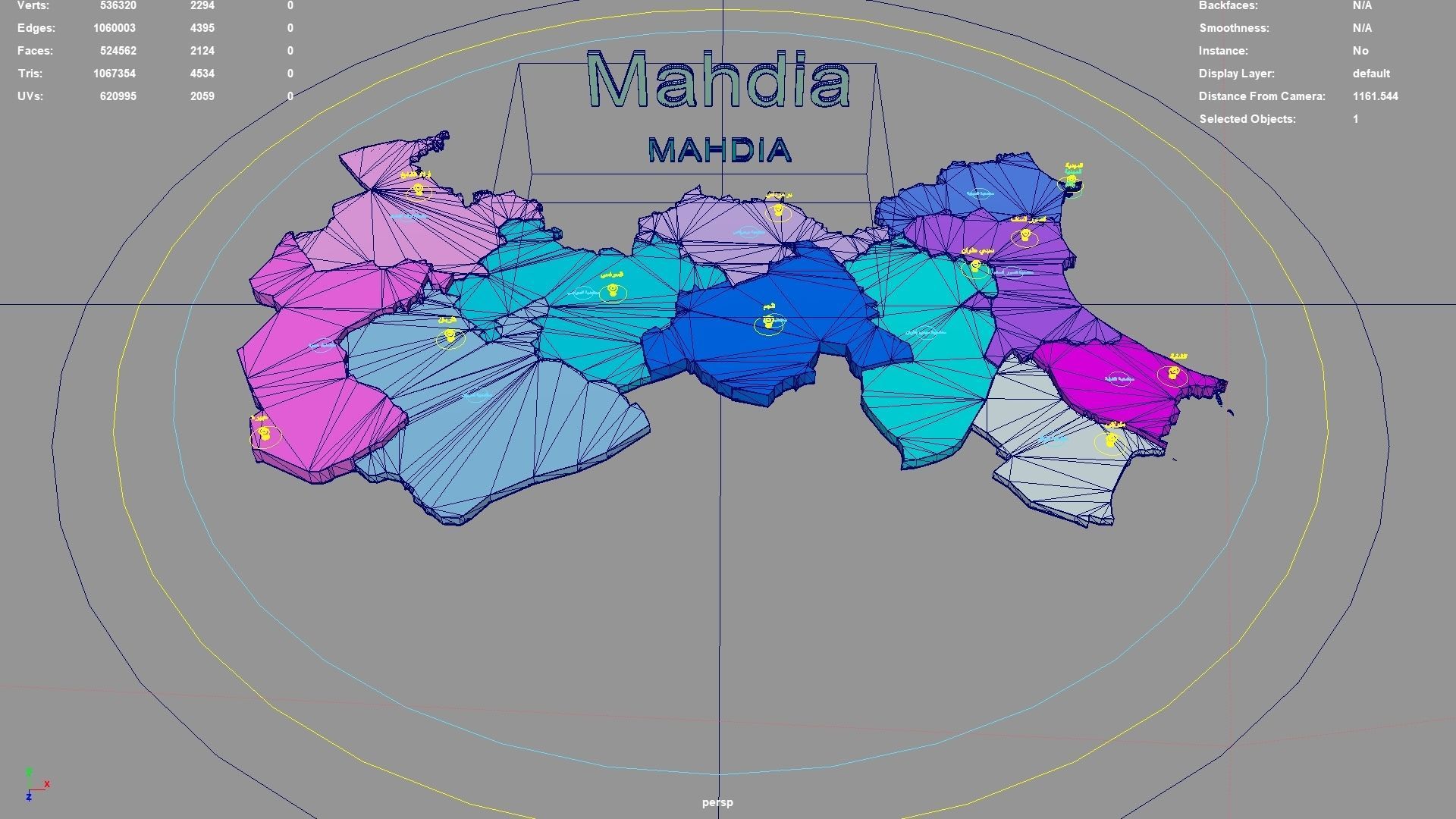 Mahdia  Tunisia map region geography political geographic 3D model_3
