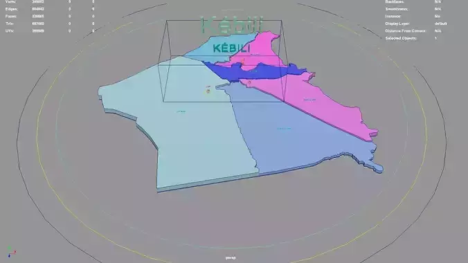 Kebili  Tunisia map region geography political geographic