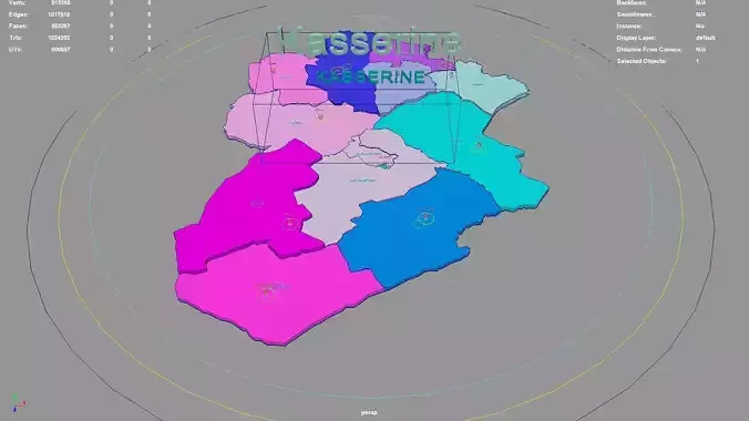 Kasserine  Tunisia map region geography political geographic