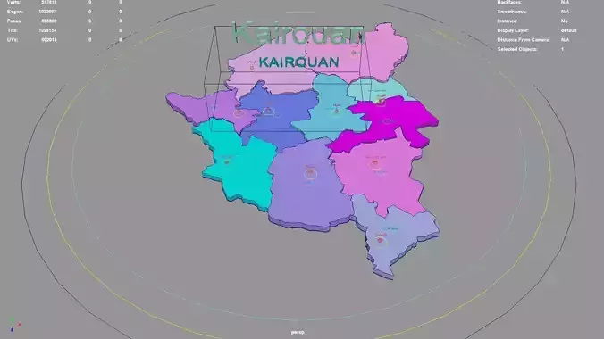Kairouan  Tunisia map region geography political geographic